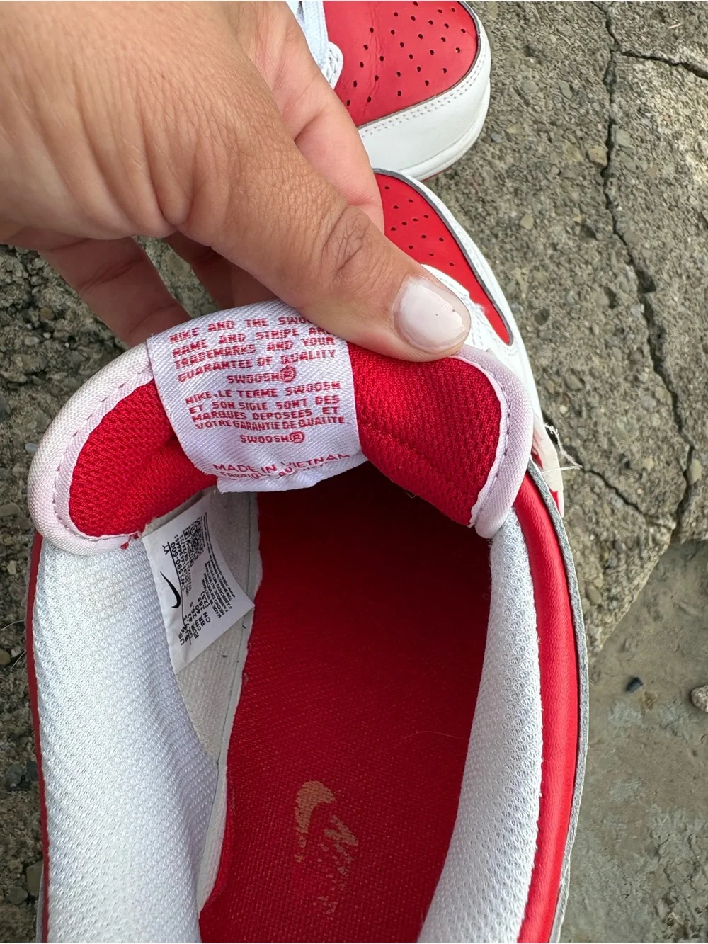 Nike mens Red and White Low-Top Sneakers - Classic Colorblock
